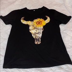 Skull sunflower tee